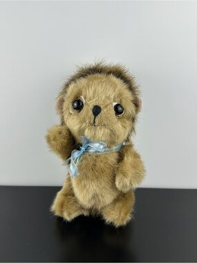 Bearington Collection Big Head Ted Herbie Hedgehog 8” Blue Bow Jointed Plush